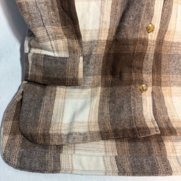 Banana Republic Flannel Shacket Small Plaid Wool Blend Front Pockets - Picture 6 of 13
